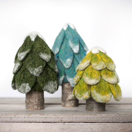 Sculpting With Wool Needle Felting Kit - Evergreen Trees