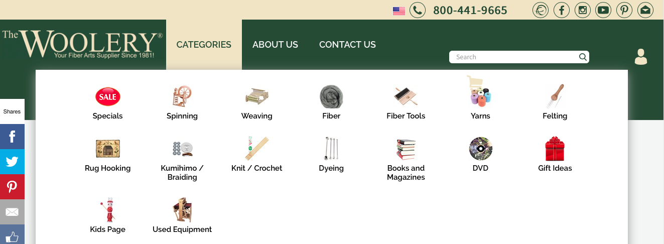 Categories Navigation Bar