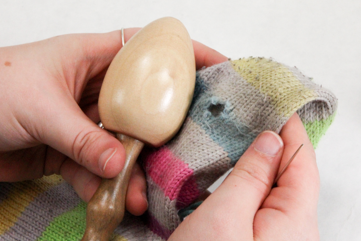 How to Mend Socks with a Darning Egg (or Mushroom)